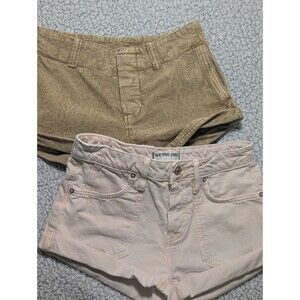 Free People We The Free Lot Of 2 Shorts, Sz 24 & 25, Rolled Hem